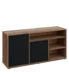 KU2-15DN3 L skříňka nízká 2-dveřová, nika, 740x1522x400, provedení levé, dub halifax cínový/černá